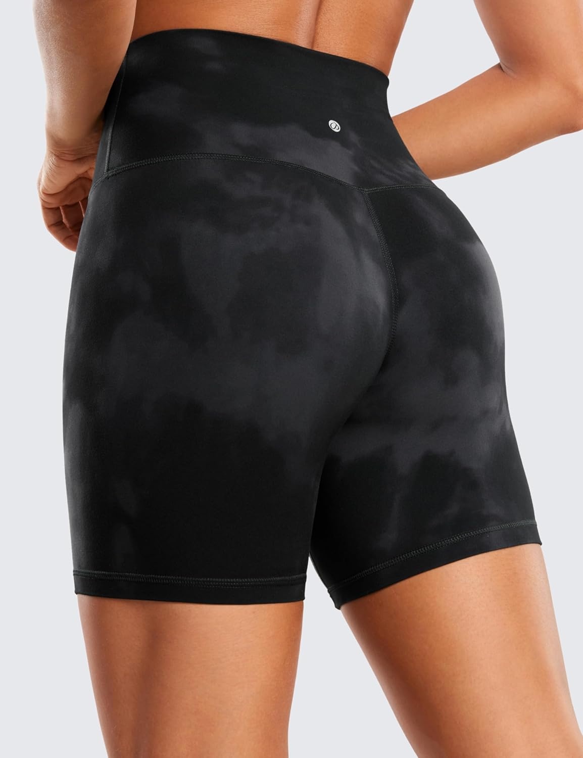 image:imageCRZ YOGA ButterLuxe Biker Shorts 6 High Waisted Workout Running Volleyball Spandex Yoga WomensBlack Tie Dye Flowers