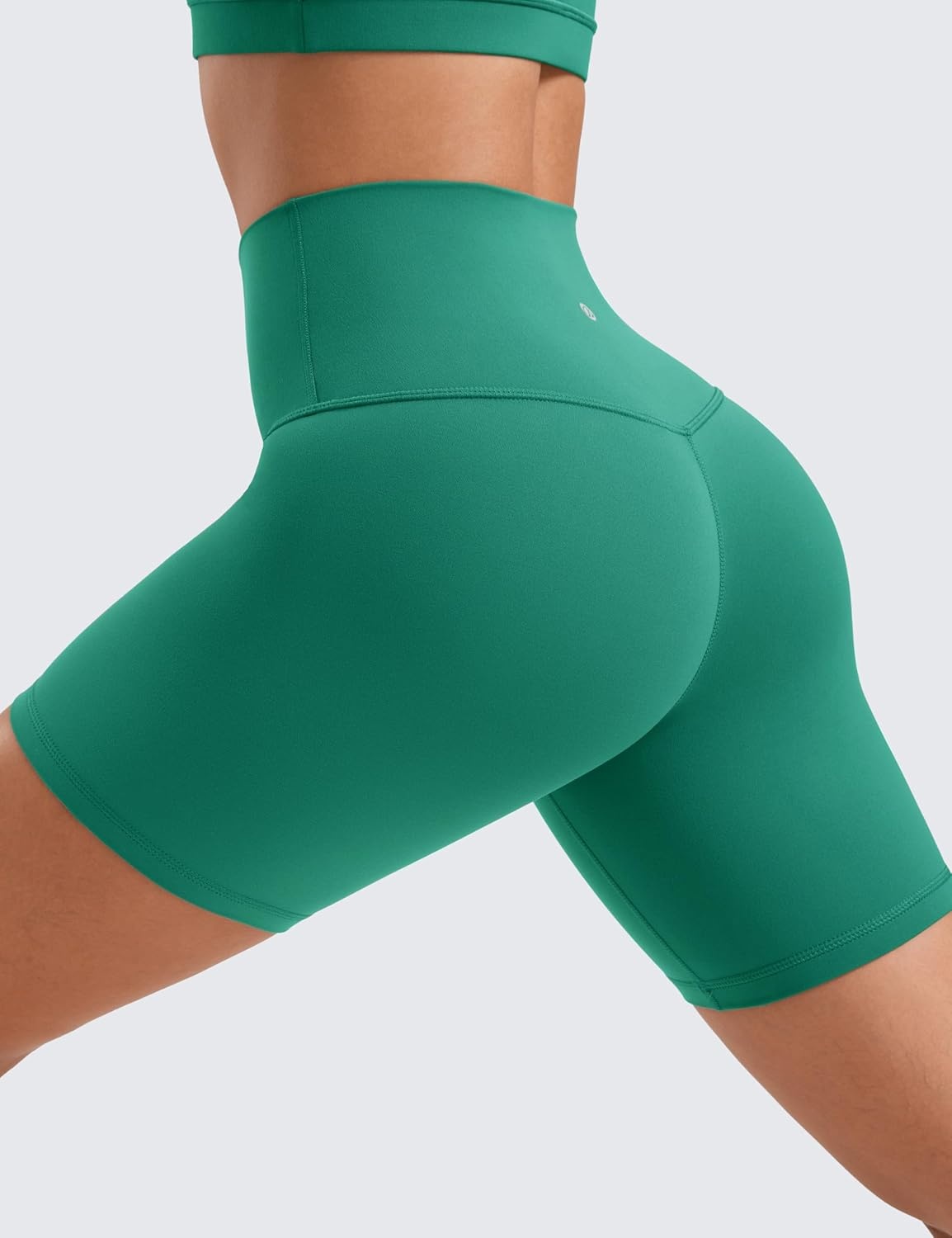 image:imageCRZ YOGA ButterLuxe Biker Shorts 6 High Waisted Workout Running Volleyball Spandex Yoga WomensCascadia Green