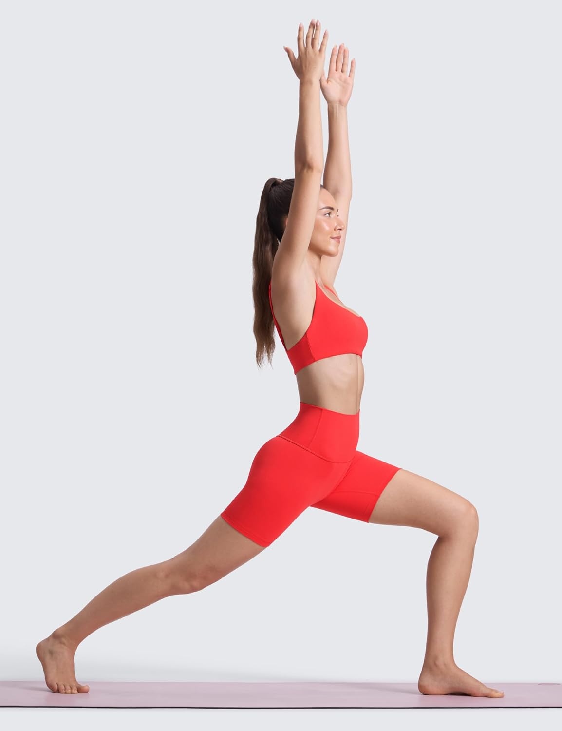 image:imageCRZ YOGA ButterLuxe Biker Shorts 6 High Waisted Workout Running Volleyball Spandex Yoga WomensDeep Red