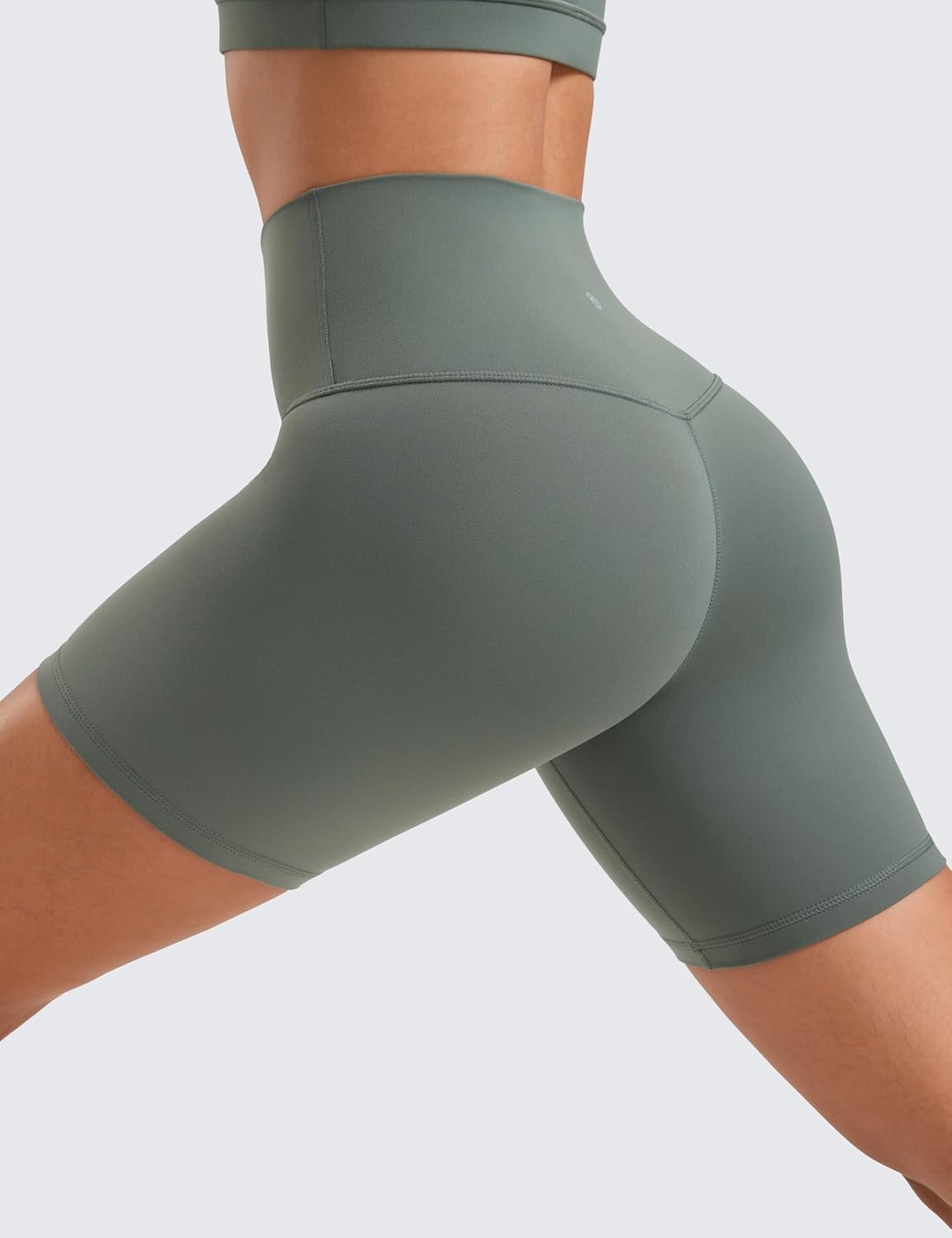 image:imageCRZ YOGA ButterLuxe Biker Shorts 6 High Waisted Workout Running Volleyball Spandex Yoga WomensGrey Sage