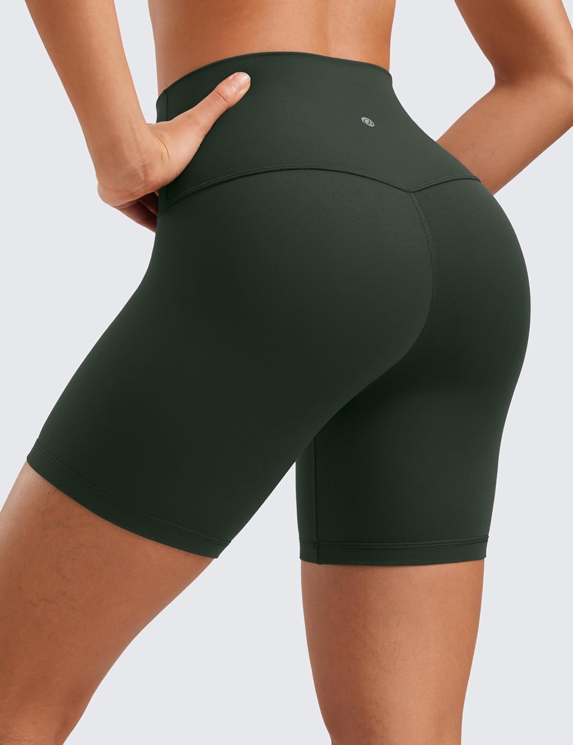 image:imageCRZ YOGA ButterLuxe Biker Shorts 6 High Waisted Workout Running Volleyball Spandex Yoga WomensLegend Green
