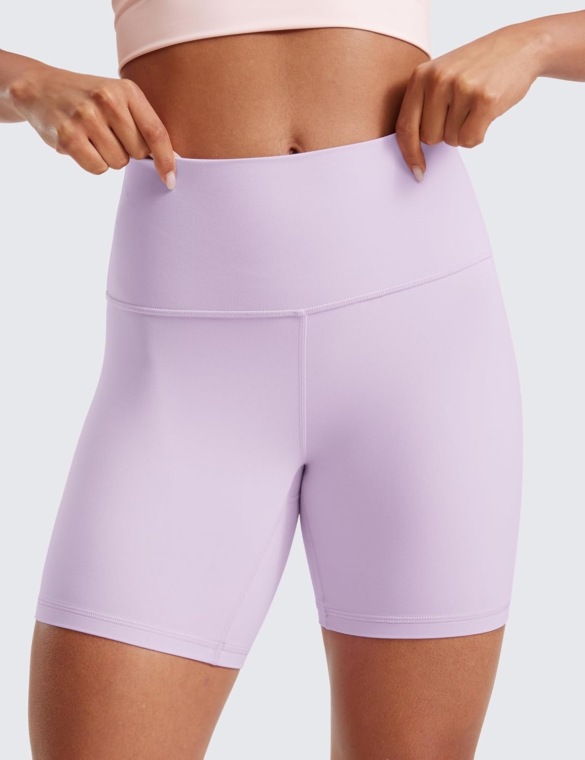 image:imageCRZ YOGA ButterLuxe Biker Shorts 6 High Waisted Workout Running Volleyball Spandex Yoga WomensLilac Air