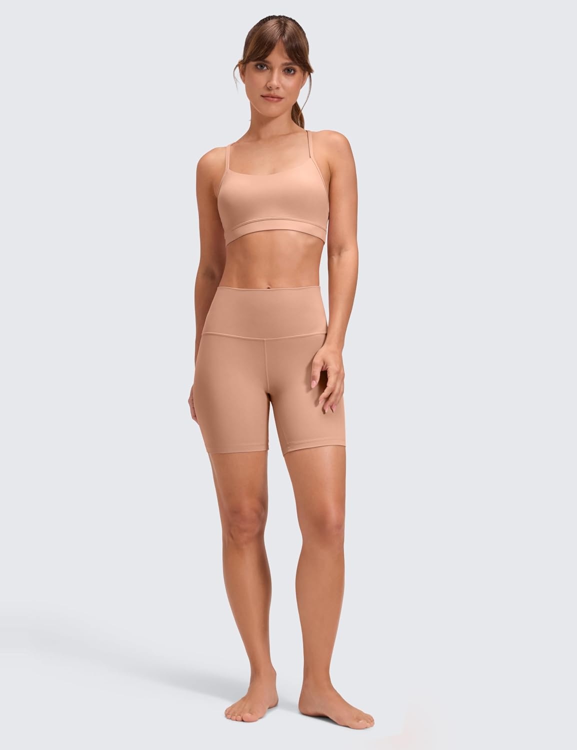 image:imageCRZ YOGA ButterLuxe Biker Shorts 6 High Waisted Workout Running Volleyball Spandex Yoga WomensMocha Mousse