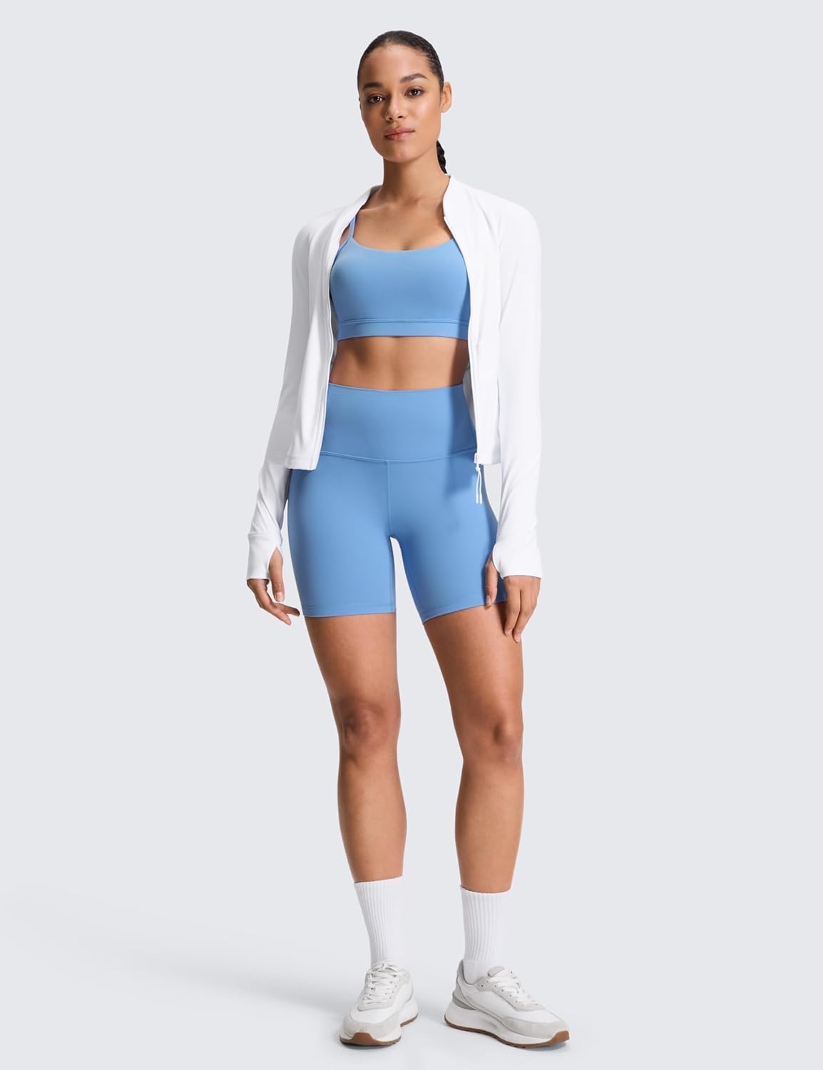 image:imageCRZ YOGA ButterLuxe Biker Shorts 6 High Waisted Workout Running Volleyball Spandex Yoga WomensParty Blue