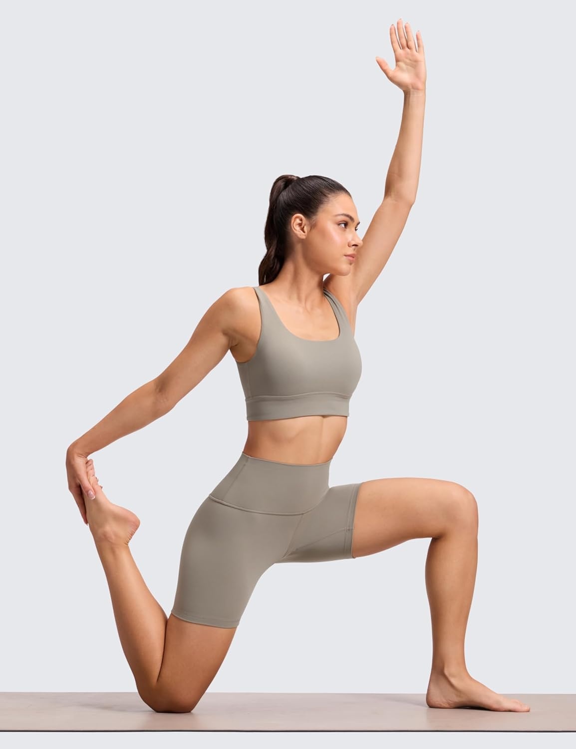image:imageCRZ YOGA ButterLuxe Biker Shorts 6 High Waisted Workout Running Volleyball Spandex Yoga WomensWarm Ash Grey