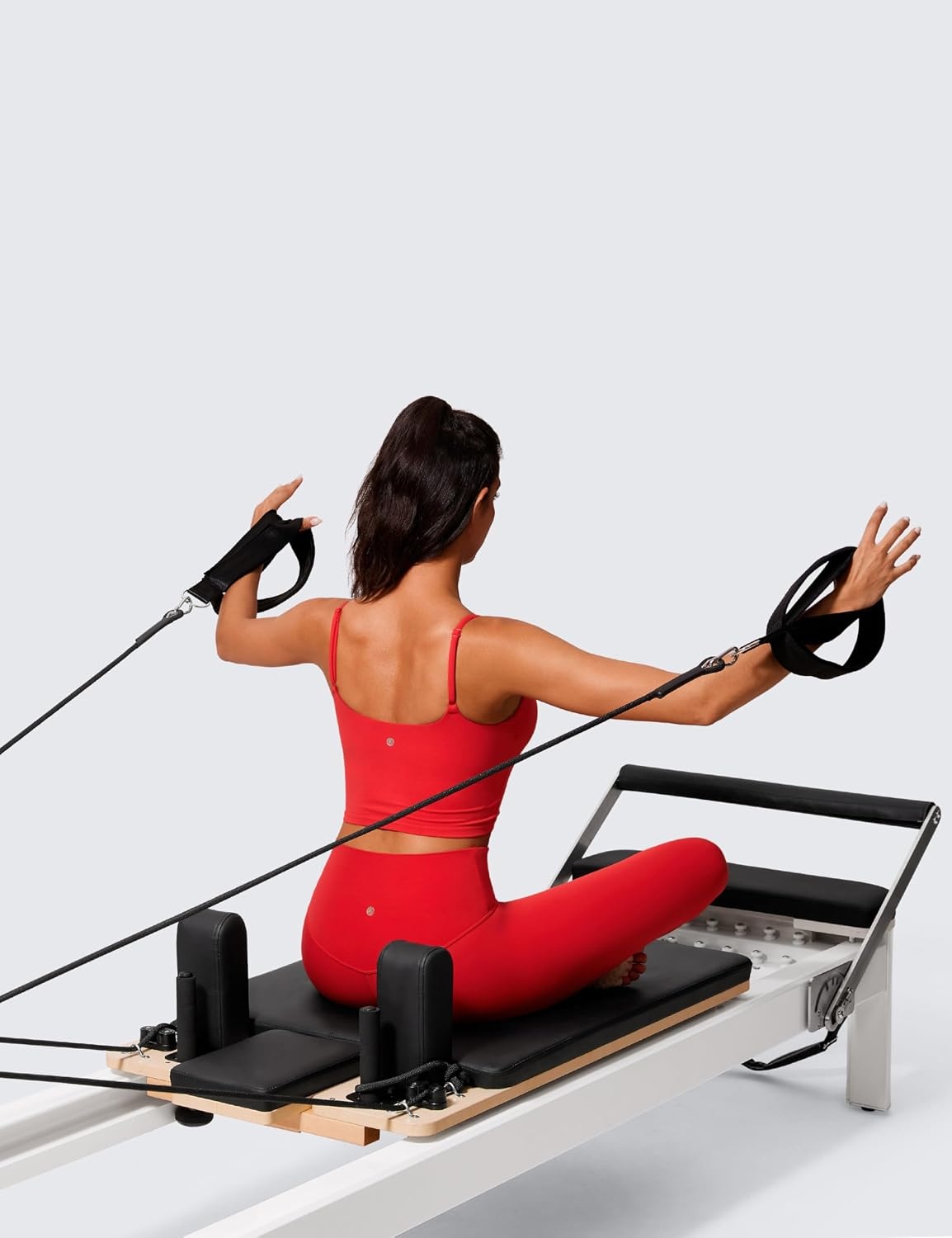 image:imageCRZ YOGA Butterlift Adjustable U Back Crop Tank Tops for Women Padded Camisole Scoop Neck Workout Longline Sports BrasDeep Red