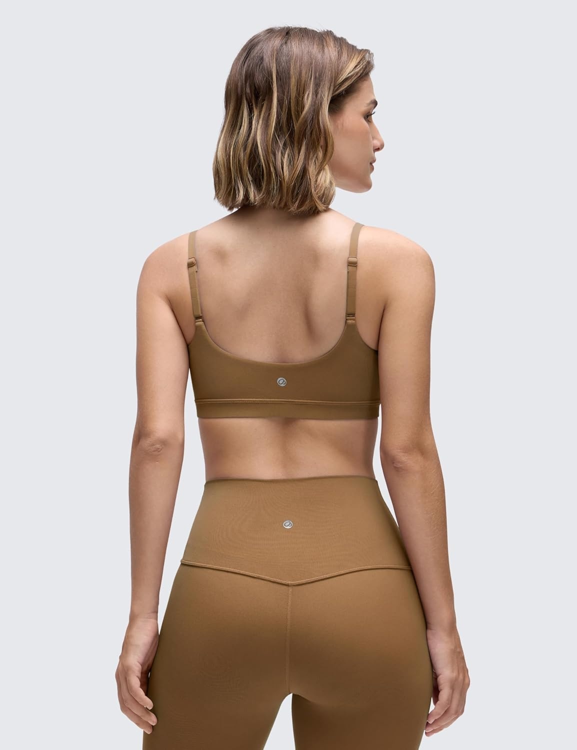 image:imageCRZ YOGA Butterluxe Adjustable Spaghetti Strap Sports Bras for Women Scoop Neck Wireless Padded Yoga Workout Crop TopAllspice