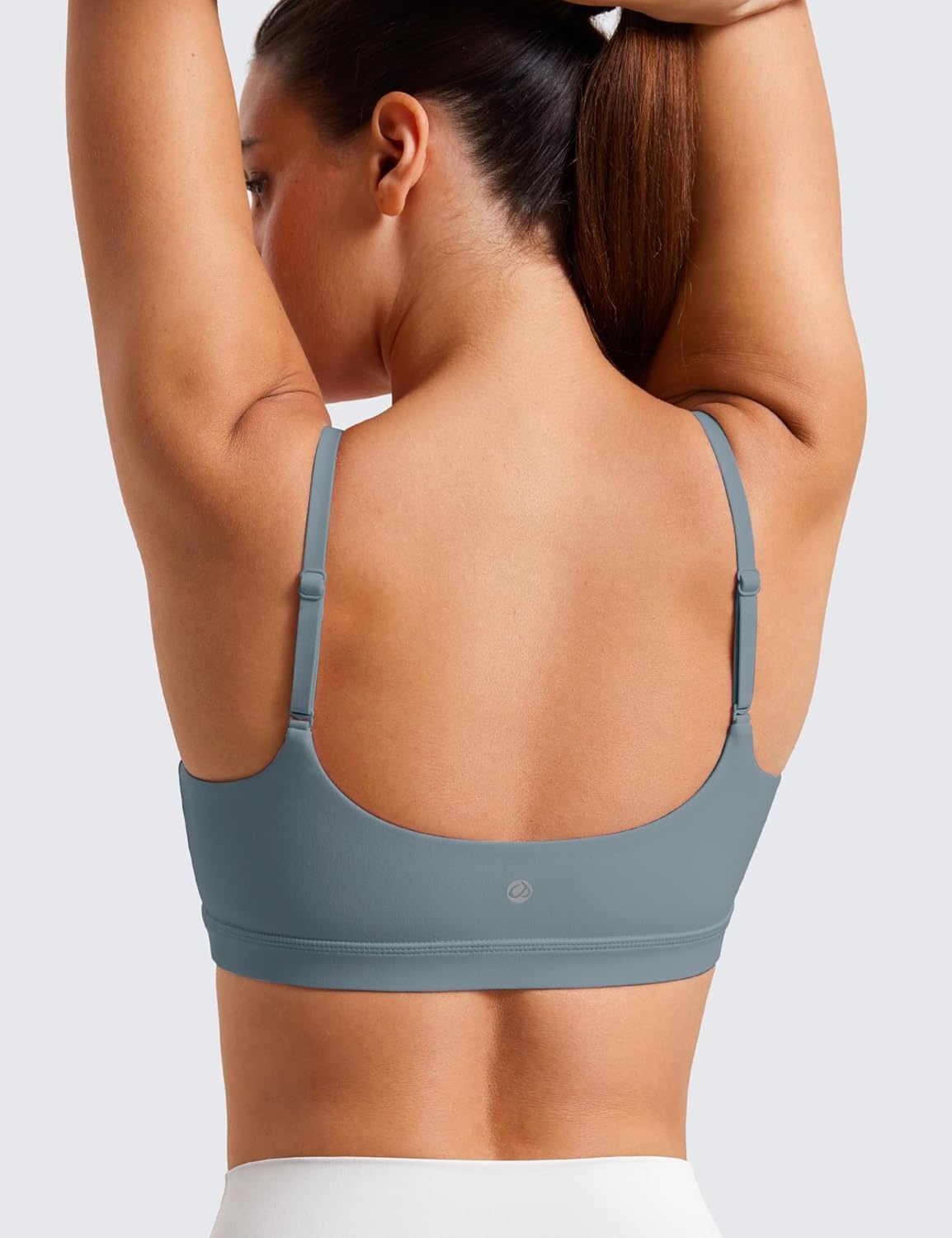 image:imageCRZ YOGA Butterluxe Adjustable Spaghetti Strap Sports Bras for Women Scoop Neck Wireless Padded Yoga Workout Crop TopBelgian Blue