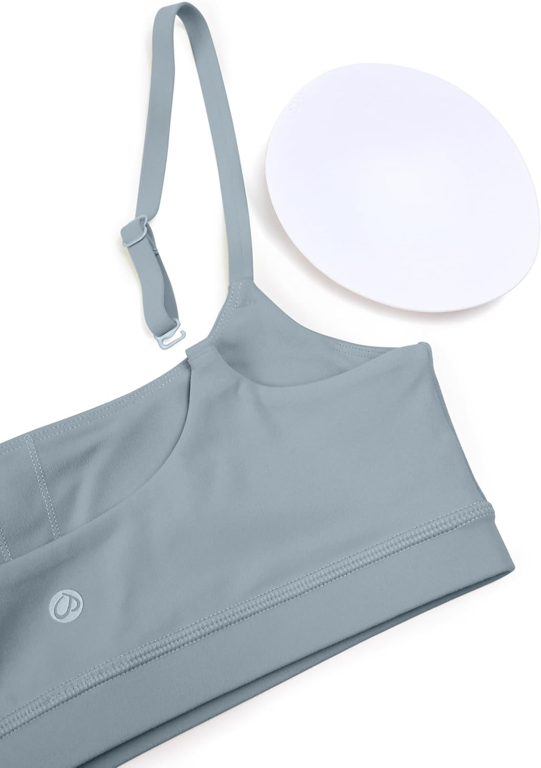 image:imageCRZ YOGA Butterluxe Adjustable Spaghetti Strap Sports Bras for Women Scoop Neck Wireless Padded Yoga Workout Crop TopBelgian Blue