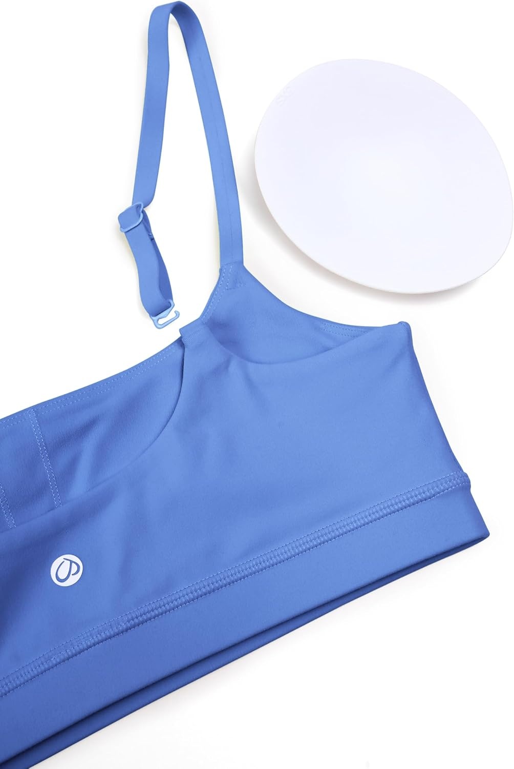 image:imageCRZ YOGA Butterluxe Adjustable Spaghetti Strap Sports Bras for Women Scoop Neck Wireless Padded Yoga Workout Crop TopWild Indigo