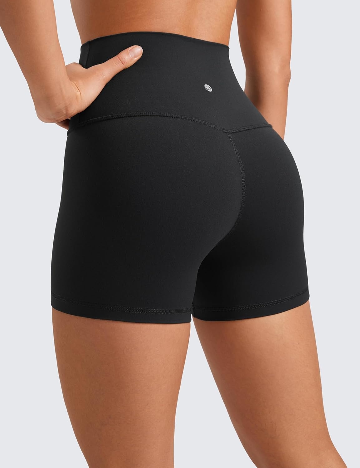 image:imageCRZ YOGA Butterluxe Biker Shorts 4 High Waisted Booty Workout Volleyball Yoga Womens SpandexBlack