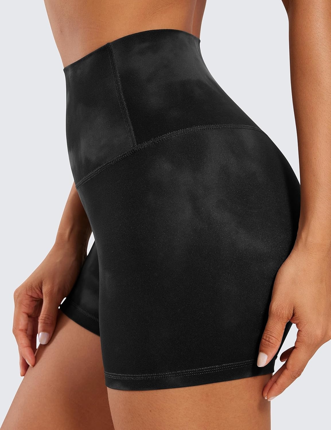 image:imageCRZ YOGA Butterluxe Biker Shorts 4 High Waisted Booty Workout Volleyball Yoga Womens SpandexBlack Tie Dye Flowers