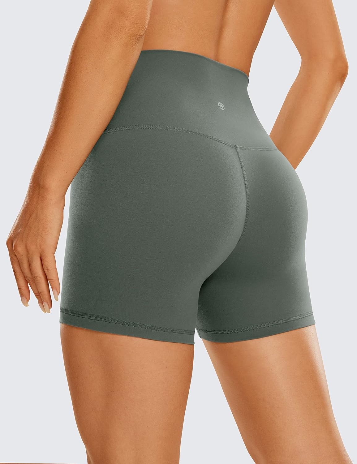 image:imageCRZ YOGA Butterluxe Biker Shorts 4 High Waisted Booty Workout Volleyball Yoga Womens SpandexGrey Sage