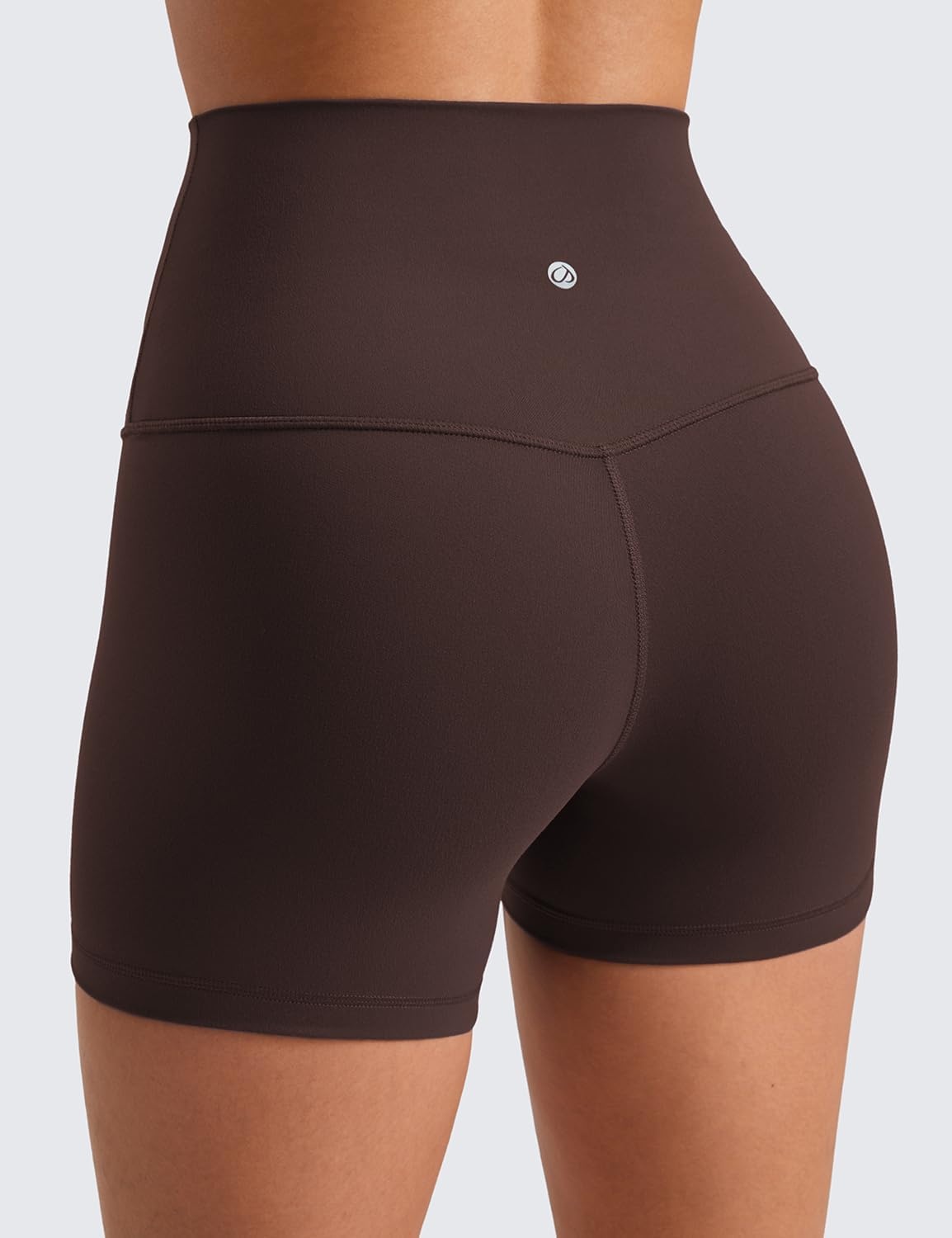 image:imageCRZ YOGA Butterluxe Biker Shorts 4 High Waisted Booty Workout Volleyball Yoga Womens SpandexHot Fudge Brown