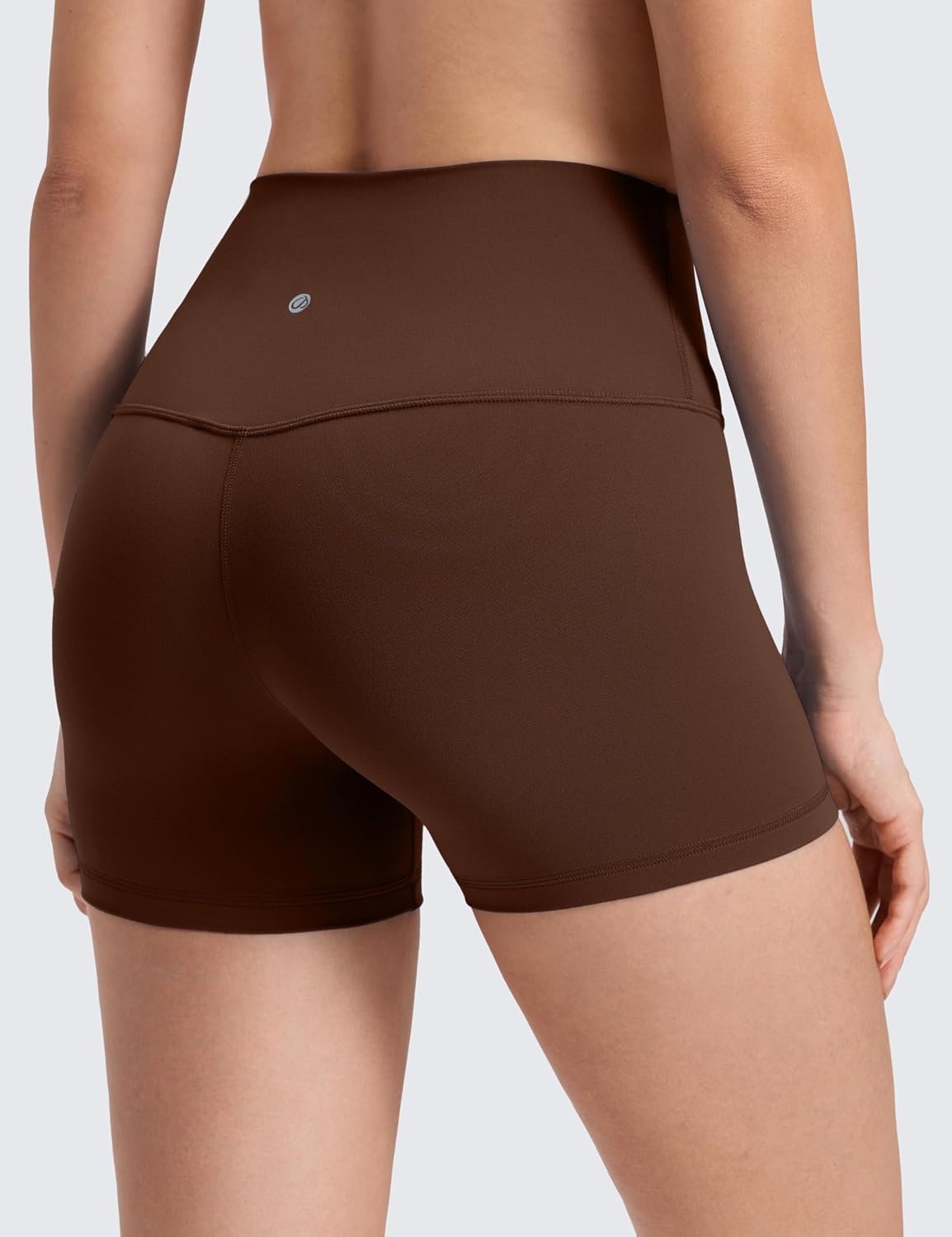 image:imageCRZ YOGA Butterluxe Biker Shorts 4 High Waisted Booty Workout Volleyball Yoga Womens SpandexLava Brown