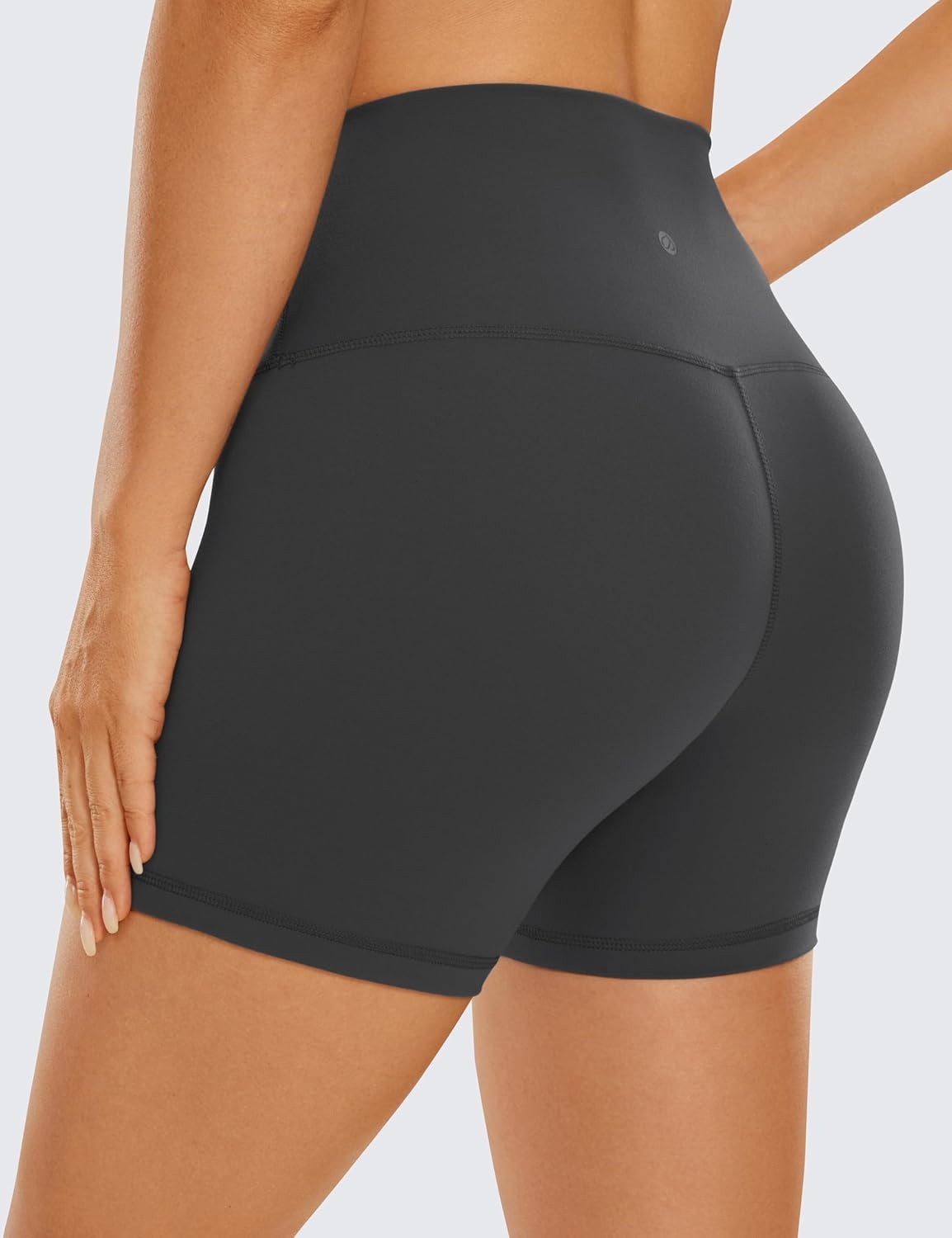 image:imageCRZ YOGA Butterluxe Biker Shorts 4 High Waisted Booty Workout Volleyball Yoga Womens SpandexMysterious Grey