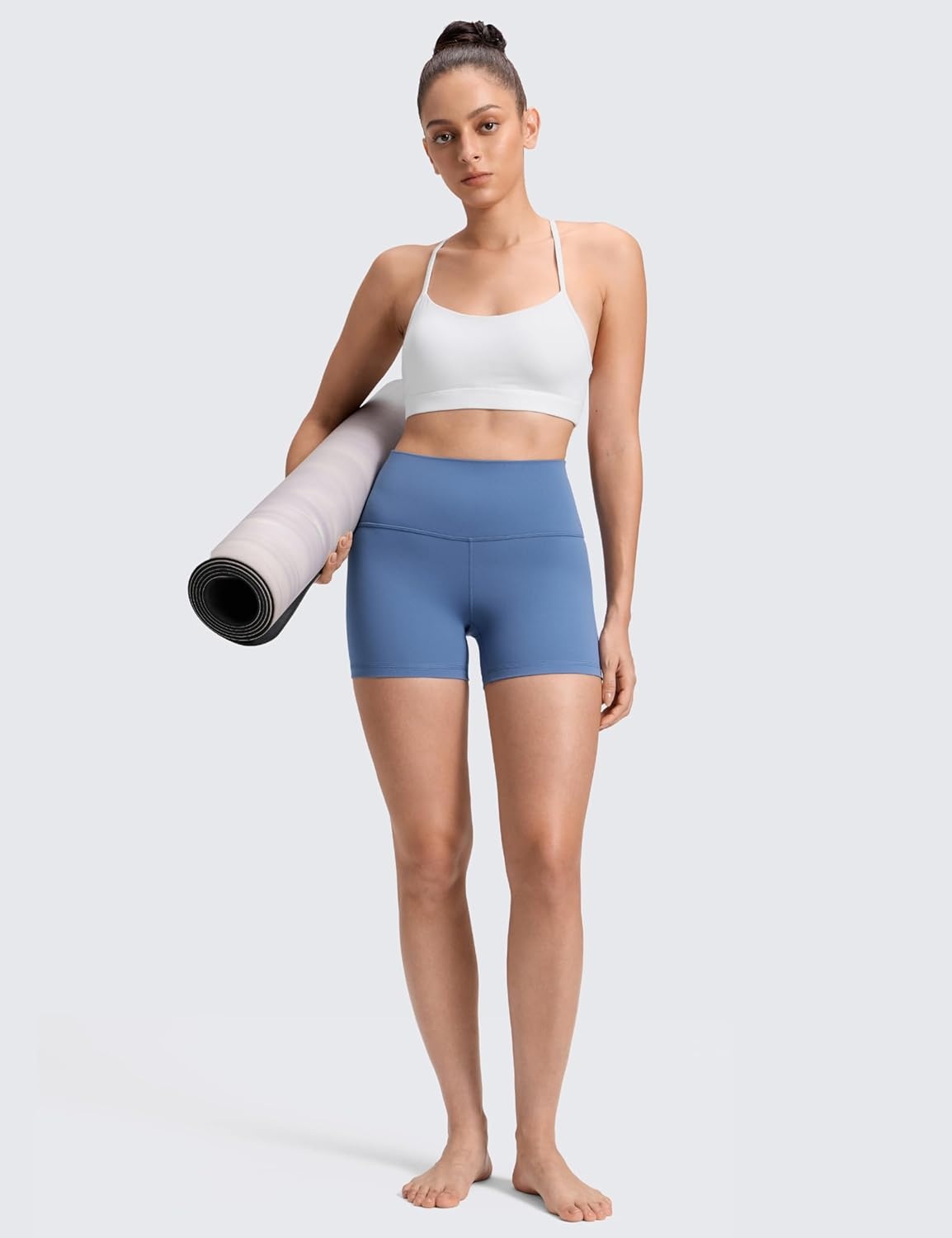 image:imageCRZ YOGA Butterluxe Biker Shorts 4 High Waisted Booty Workout Volleyball Yoga Womens SpandexOasis Blue