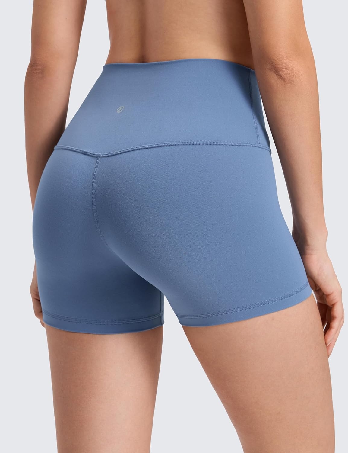 image:imageCRZ YOGA Butterluxe Biker Shorts 4 High Waisted Booty Workout Volleyball Yoga Womens SpandexOasis Blue