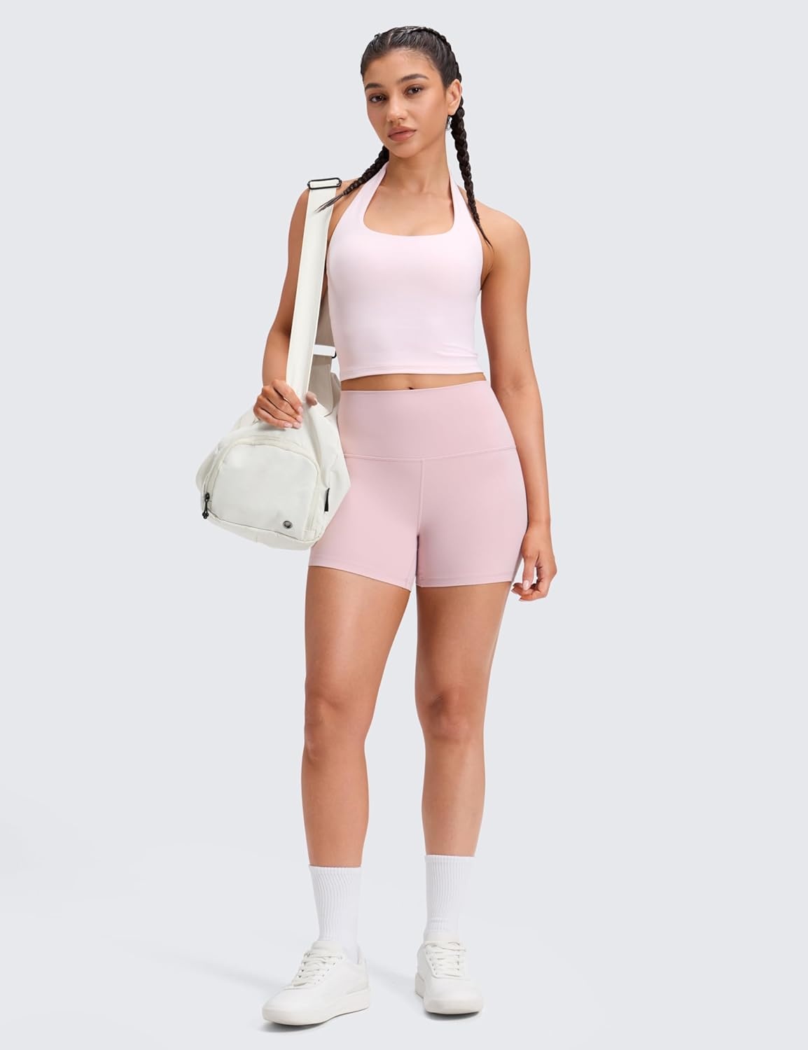 image:imageCRZ YOGA Butterluxe Biker Shorts 4 High Waisted Booty Workout Volleyball Yoga Womens SpandexPink Haze