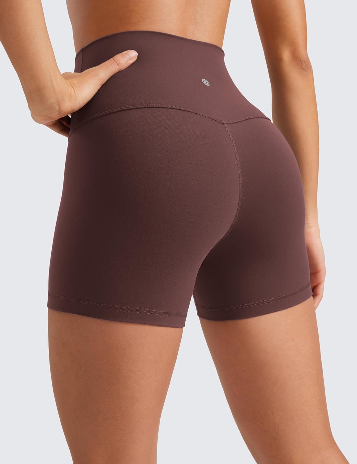 image:imageCRZ YOGA Butterluxe Biker Shorts 4 High Waisted Booty Workout Volleyball Yoga Womens SpandexTaupe