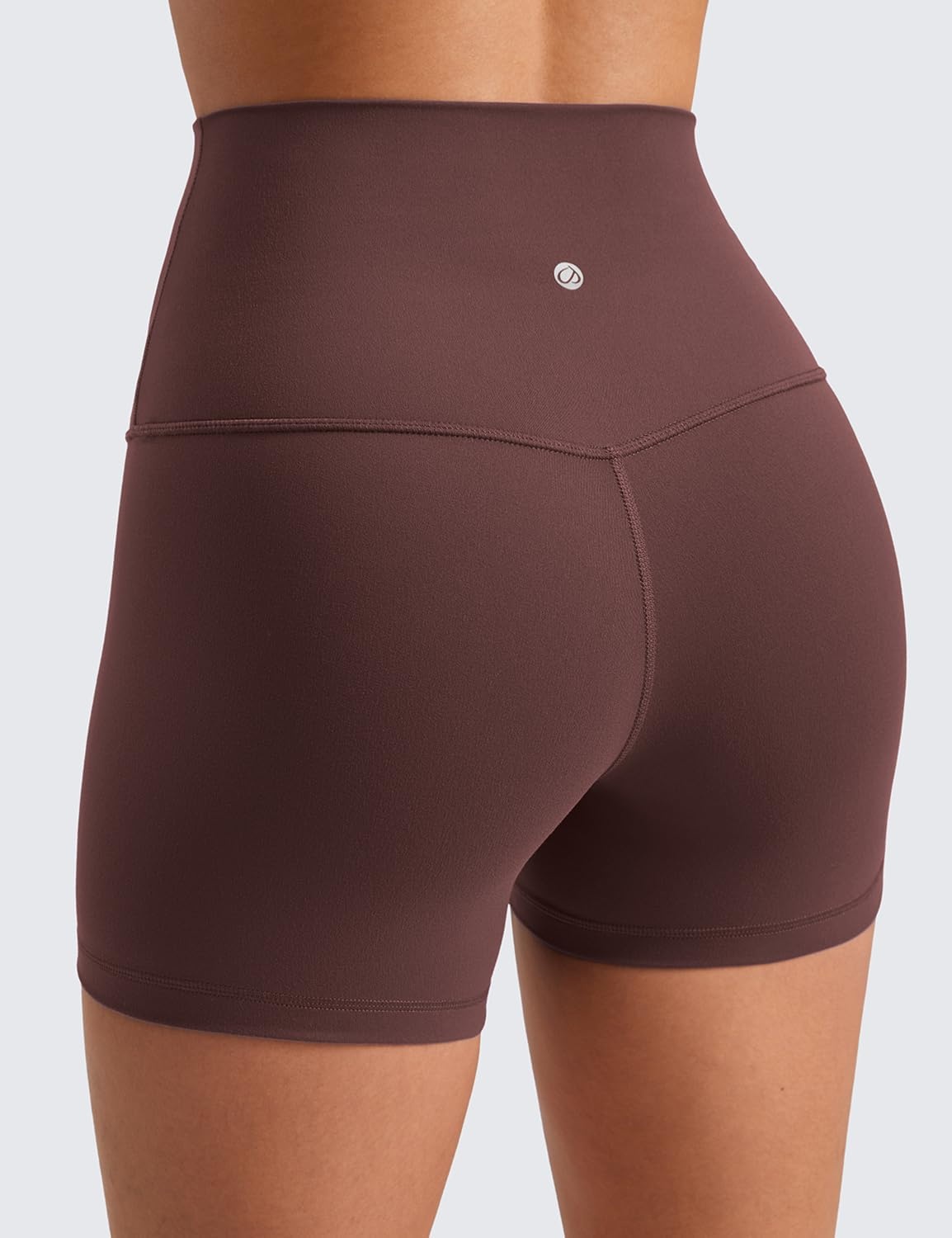 image:imageCRZ YOGA Butterluxe Biker Shorts 4 High Waisted Booty Workout Volleyball Yoga Womens SpandexTaupe
