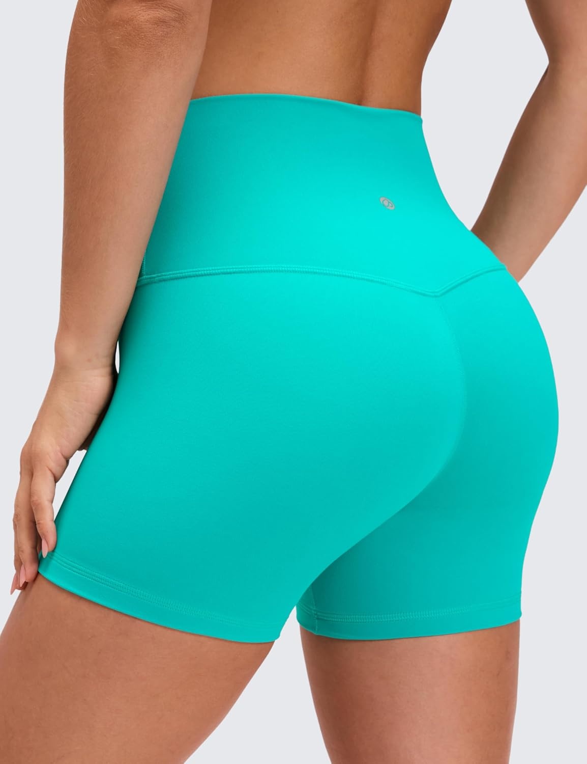 image:imageCRZ YOGA Butterluxe Biker Shorts 4 High Waisted Booty Workout Volleyball Yoga Womens SpandexTropics Teal
