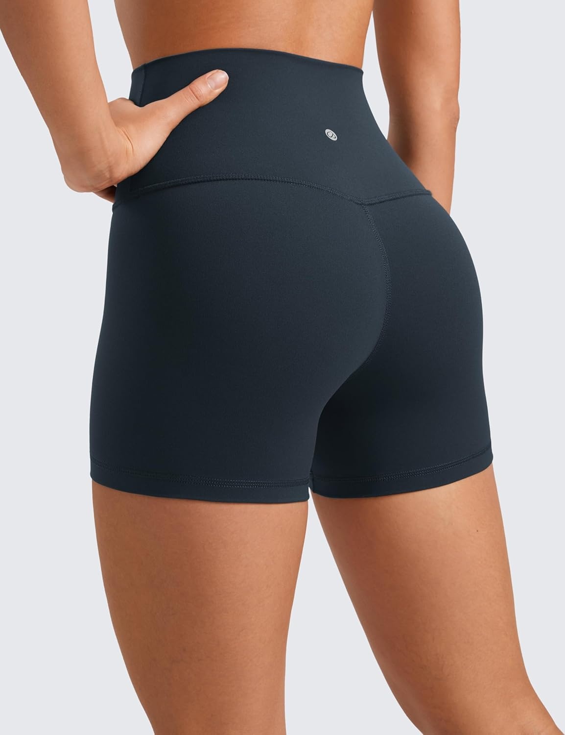 image:imageCRZ YOGA Butterluxe Biker Shorts 4 High Waisted Booty Workout Volleyball Yoga Womens SpandexTrue Navy
