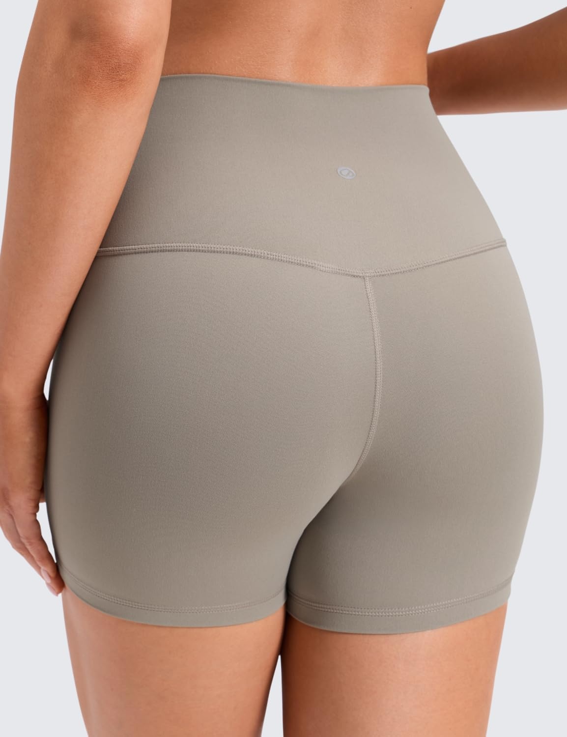image:imageCRZ YOGA Butterluxe Biker Shorts 4 High Waisted Booty Workout Volleyball Yoga Womens SpandexWarm Ash Grey
