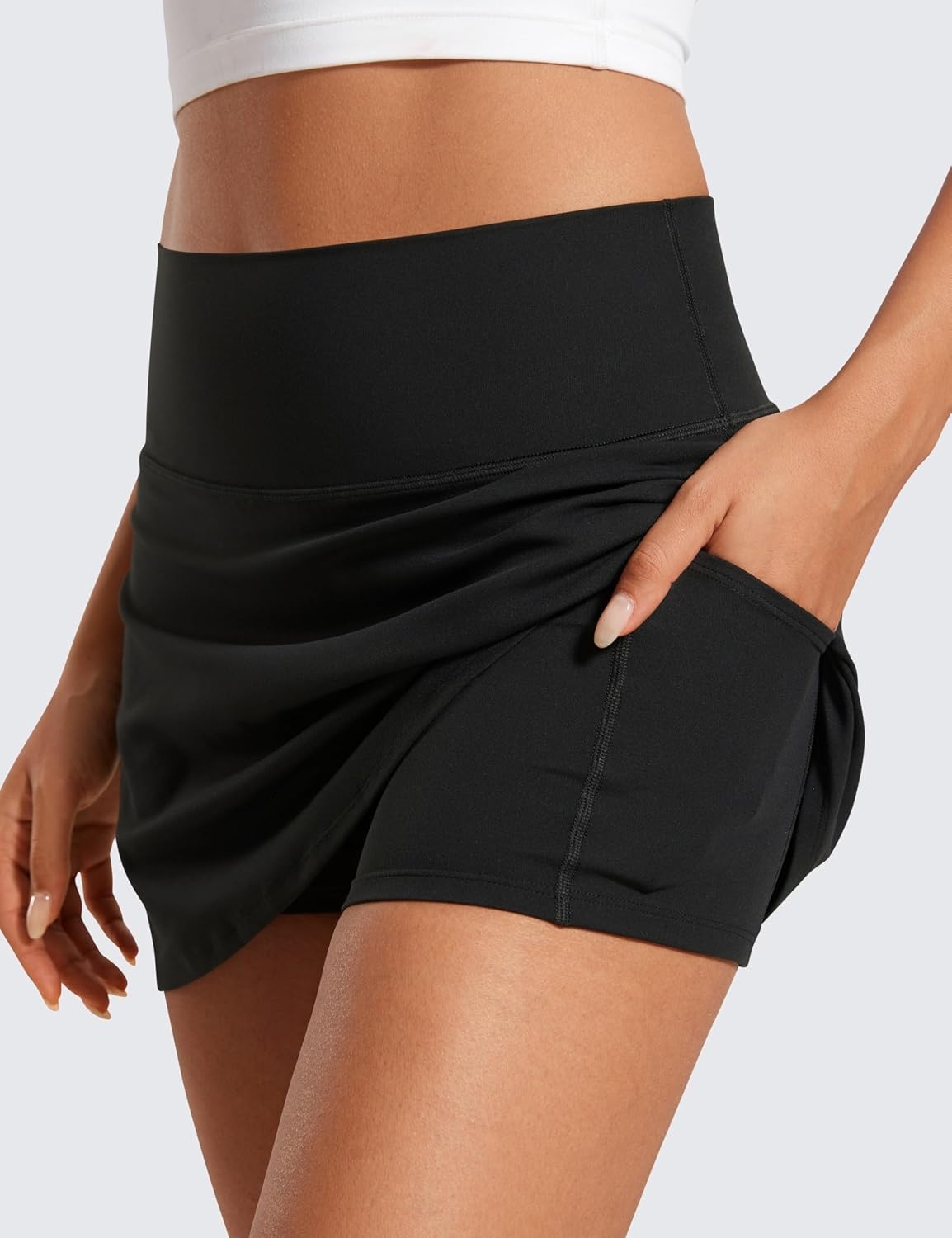 image:imageCRZ YOGA Butterluxe High Waisted Tennis Skirts for Women Mini Lined A Line Golf Casual Skort with Inner PocketsBlack