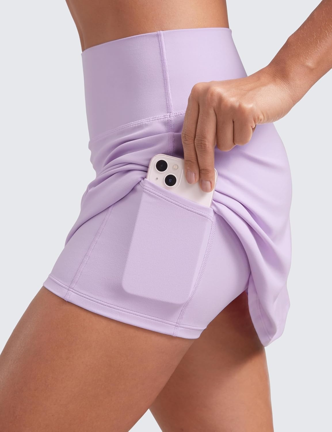 image:imageCRZ YOGA Butterluxe High Waisted Tennis Skirts for Women Mini Lined A Line Golf Casual Skort with Inner PocketsLilac Air