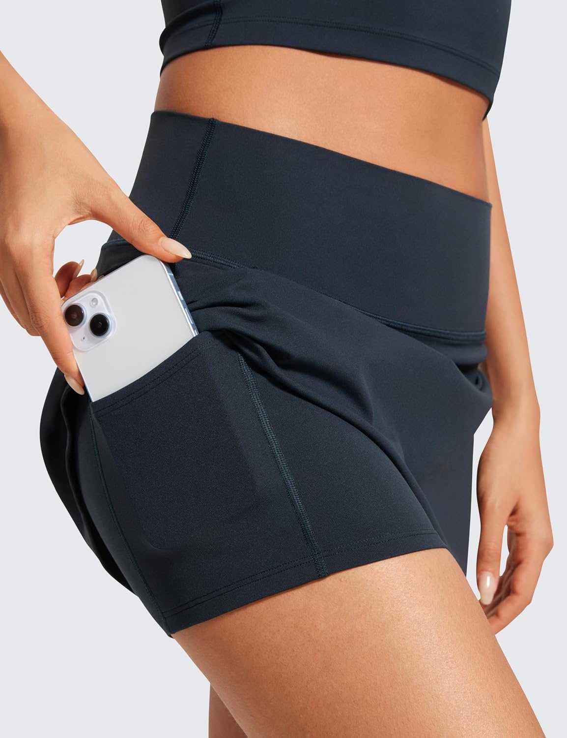 image:imageCRZ YOGA Butterluxe High Waisted Tennis Skirts for Women Mini Lined A Line Golf Casual Skort with Inner PocketsTrue Navy