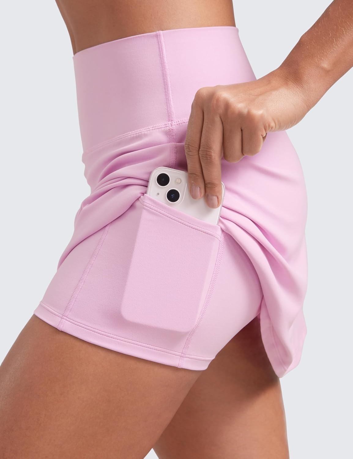 image:imageCRZ YOGA Butterluxe High Waisted Tennis Skirts for Women Mini Lined A Line Golf Casual Skort with Inner PocketsVita Pink