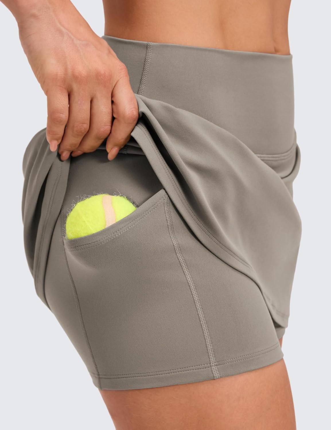 image:imageCRZ YOGA Butterluxe High Waisted Tennis Skirts for Women Mini Lined A Line Golf Casual Skort with Inner PocketsWarm Ash Grey