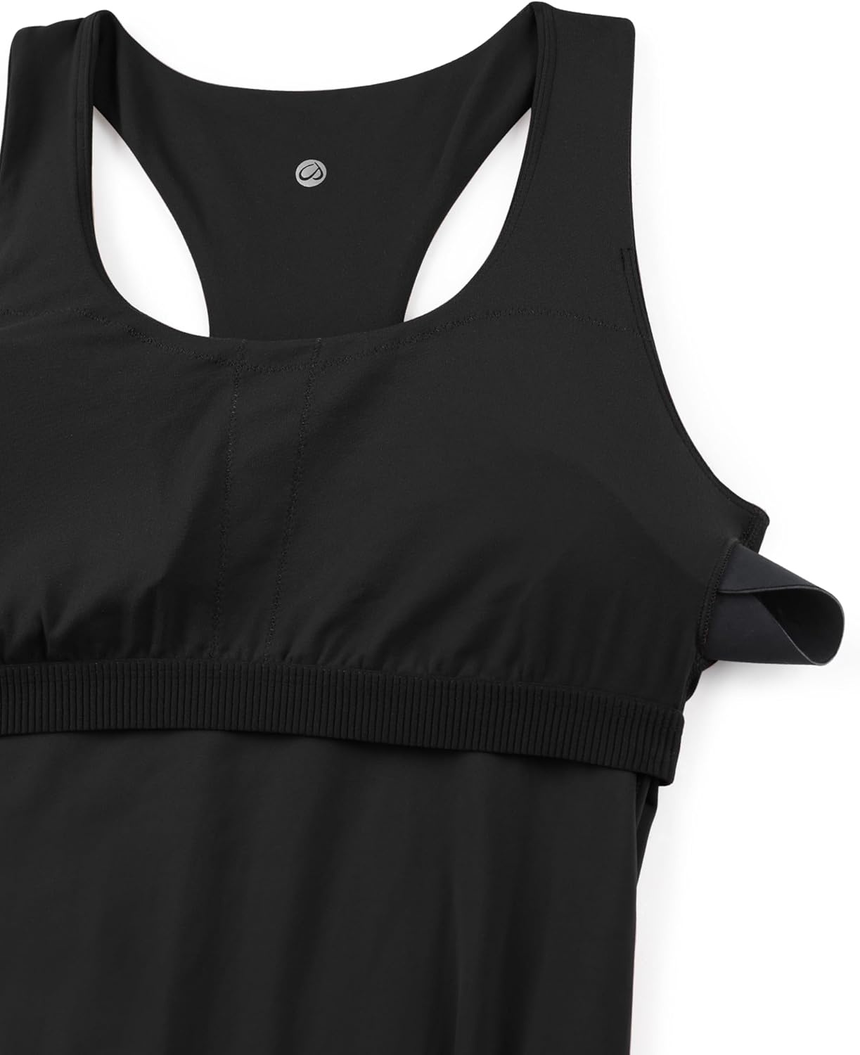 image:imageCRZ YOGA Butterluxe Maternity Racerback Tank Tops Ruched Sleeveless Womens Pregnancy Yoga Workout Shirt with Built in BraBlack