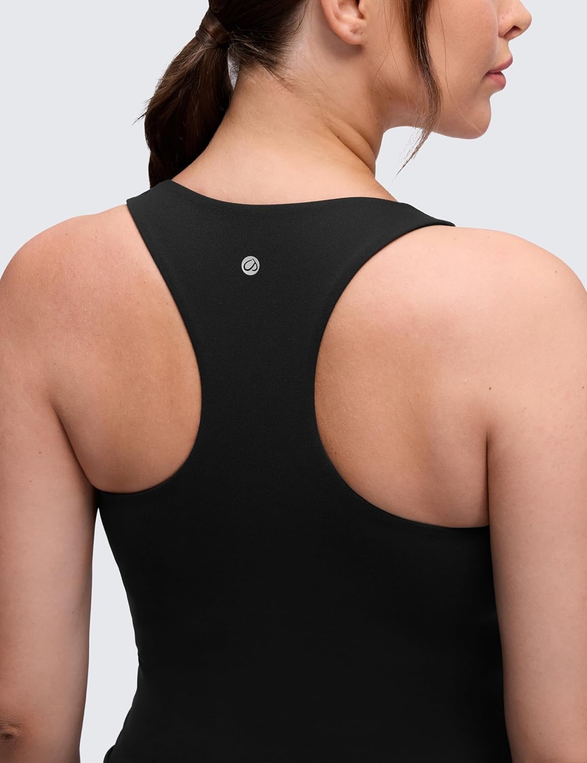 image:imageCRZ YOGA Butterluxe Maternity Racerback Tank Tops Ruched Sleeveless Womens Pregnancy Yoga Workout Shirt with Built in BraBlack
