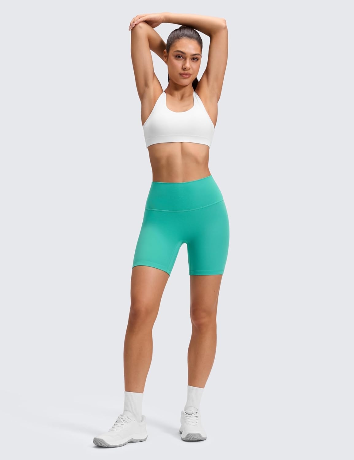 image:imageCRZ YOGA Butterluxe No Front Seam Biker Shorts 6 High Waisted Lounge Pilates Workout Athletic Womens Buttery SoftAtlantis Green