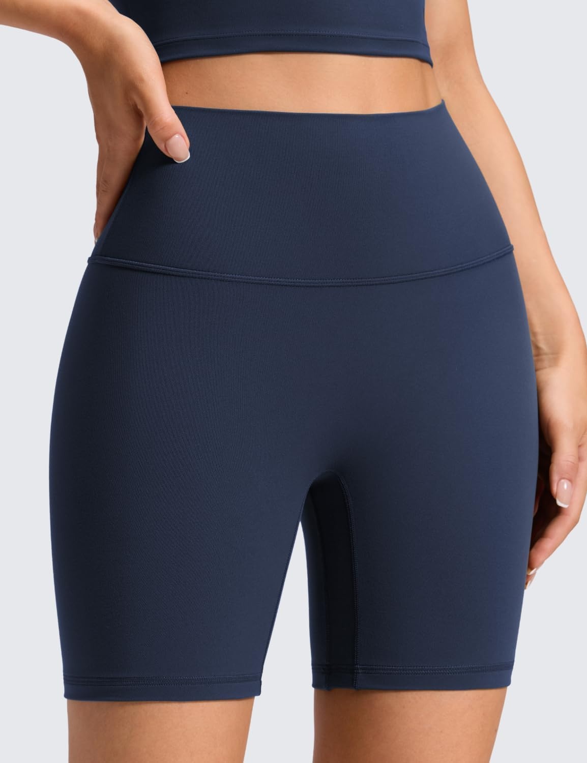 image:imageCRZ YOGA Butterluxe No Front Seam Biker Shorts 6 High Waisted Lounge Pilates Workout Athletic Womens Buttery SoftClub Blue