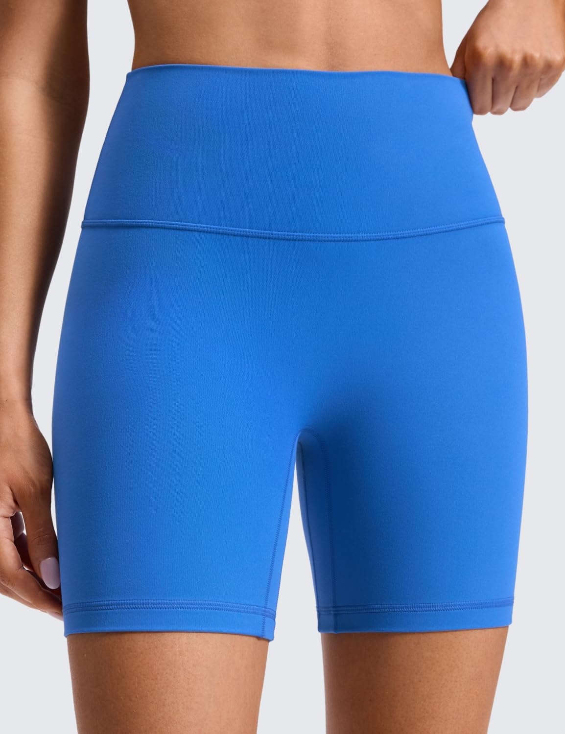 image:imageCRZ YOGA Butterluxe No Front Seam Biker Shorts 6 High Waisted Lounge Pilates Workout Athletic Womens Buttery SoftSparkle Blue