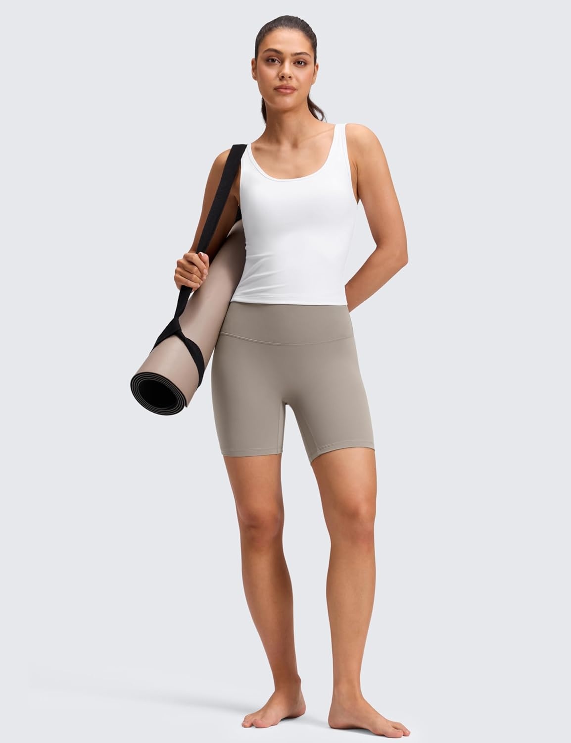 image:imageCRZ YOGA Butterluxe No Front Seam Biker Shorts 6 High Waisted Lounge Pilates Workout Athletic Womens Buttery SoftWarm Ash Grey