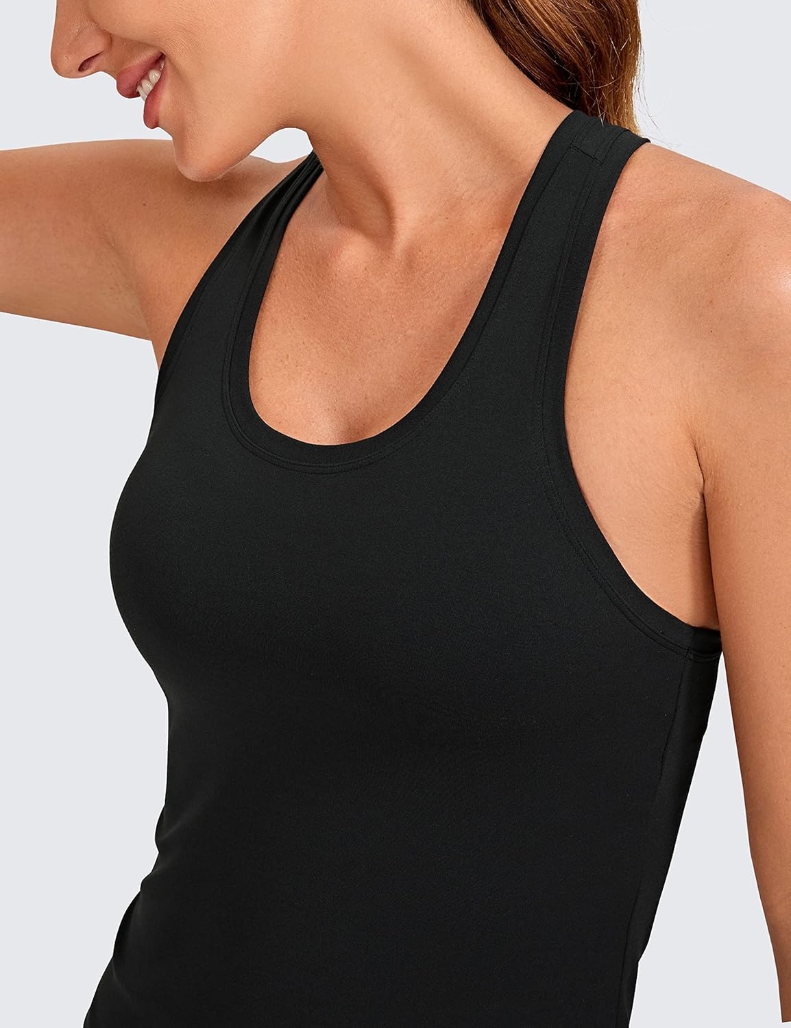 image:imageCRZ YOGA Butterluxe Racerback Tank Tops for Women Yoga Workout Casual Gym Athletic Camisole Tight Sleeveless ShirtsBlack