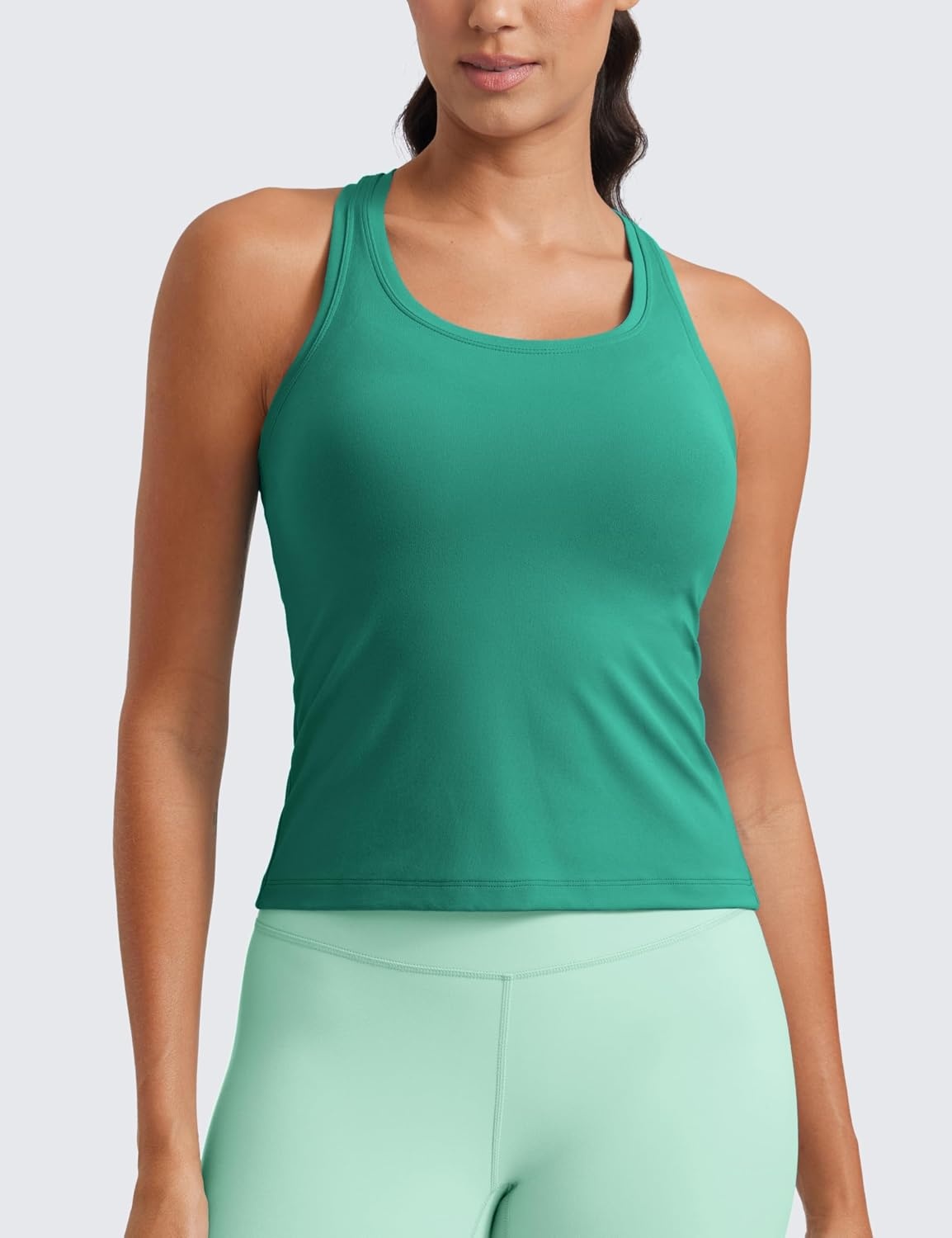 image:imageCRZ YOGA Butterluxe Racerback Tank Tops for Women Yoga Workout Casual Gym Athletic Camisole Tight Sleeveless ShirtsCascadia Green