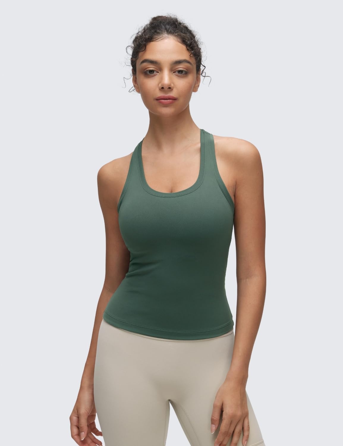 image:imageCRZ YOGA Butterluxe Racerback Tank Tops for Women Yoga Workout Casual Gym Athletic Camisole Tight Sleeveless ShirtsDark Forest Green