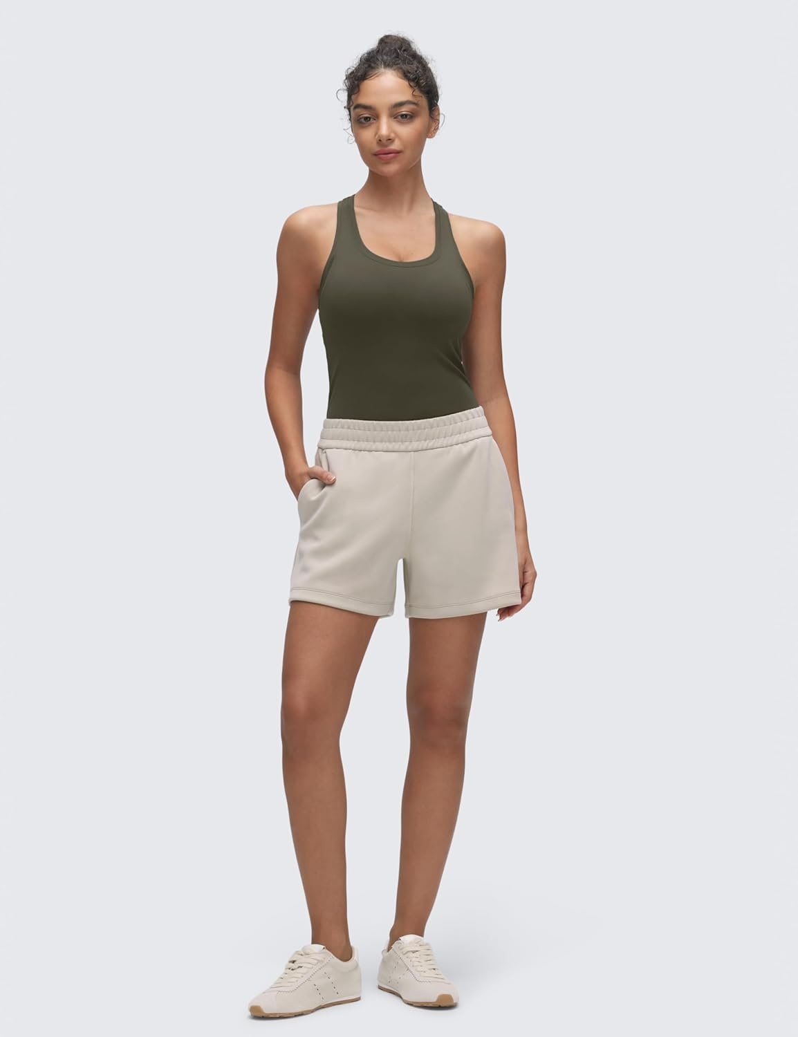 image:imageCRZ YOGA Butterluxe Racerback Tank Tops for Women Yoga Workout Casual Gym Athletic Camisole Tight Sleeveless ShirtsLight Army Green