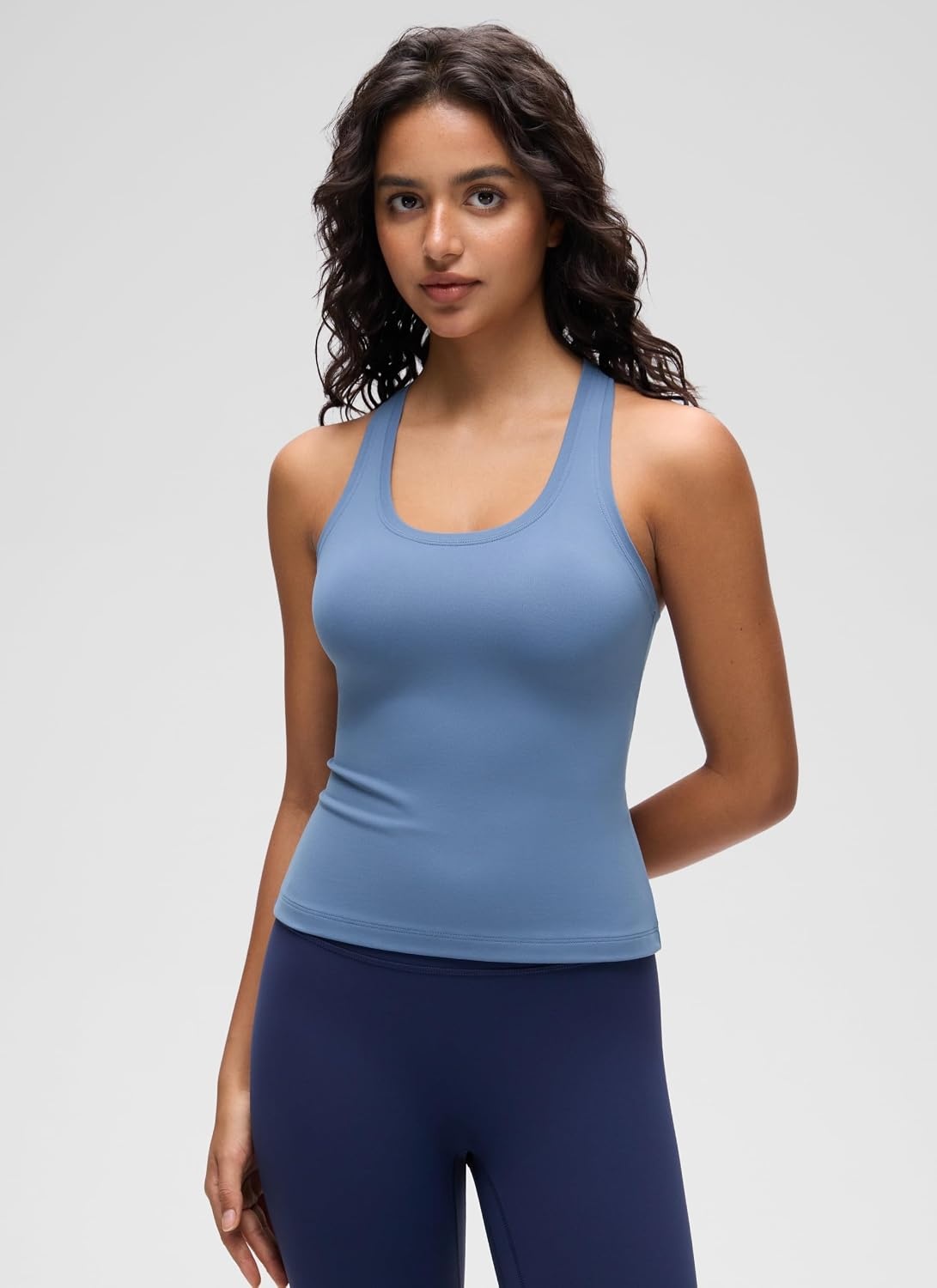 image:imageCRZ YOGA Butterluxe Racerback Tank Tops for Women Yoga Workout Casual Gym Athletic Camisole Tight Sleeveless ShirtsOasis Blue