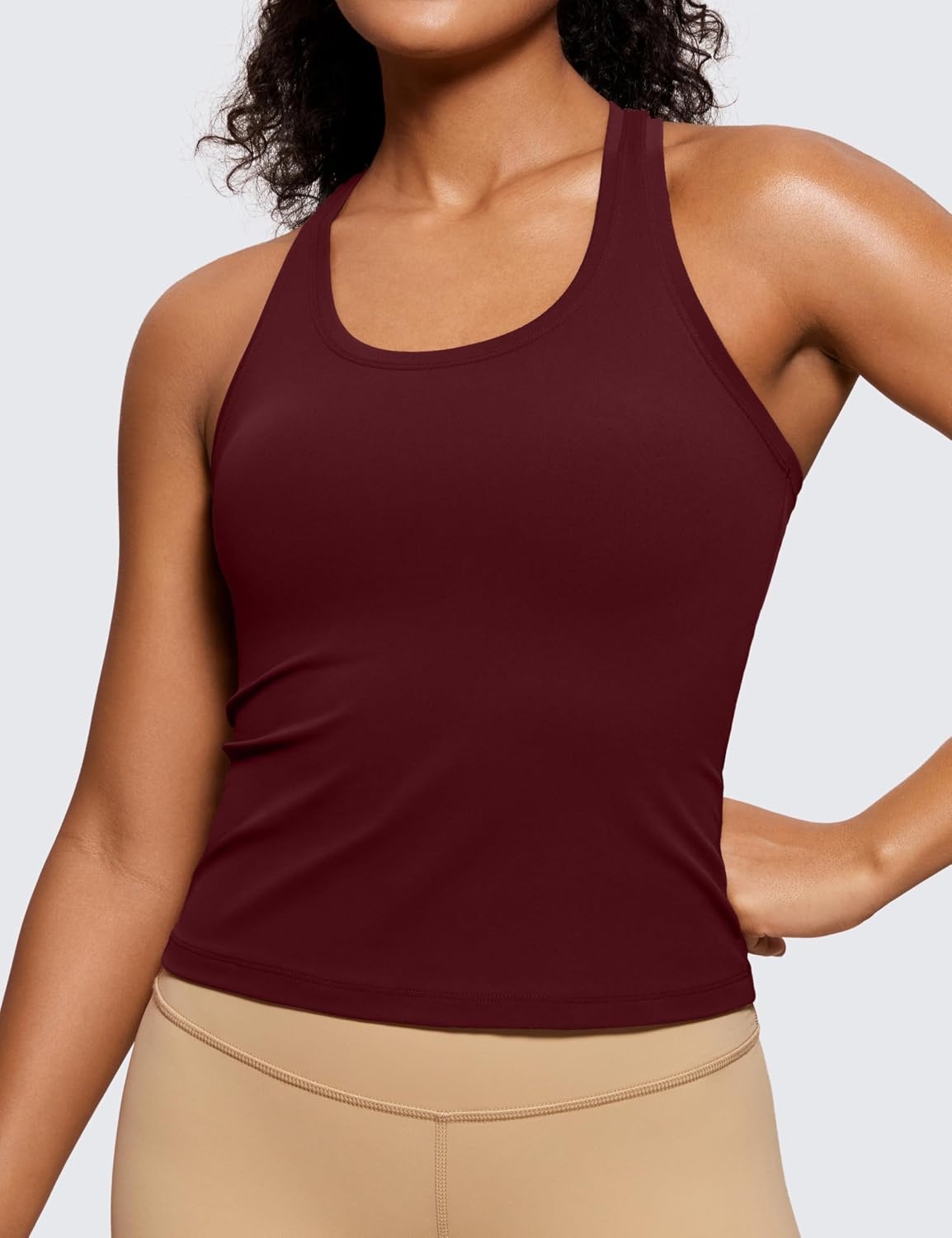 image:imageCRZ YOGA Butterluxe Racerback Tank Tops for Women Yoga Workout Casual Gym Athletic Camisole Tight Sleeveless ShirtsRed Merlot