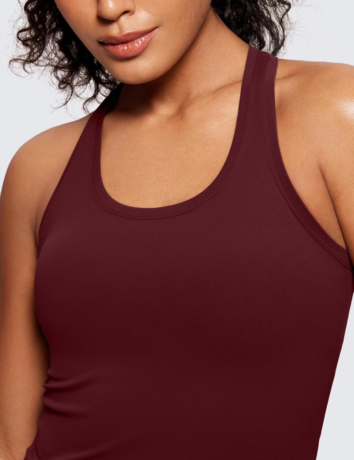 image:imageCRZ YOGA Butterluxe Racerback Tank Tops for Women Yoga Workout Casual Gym Athletic Camisole Tight Sleeveless ShirtsRed Merlot