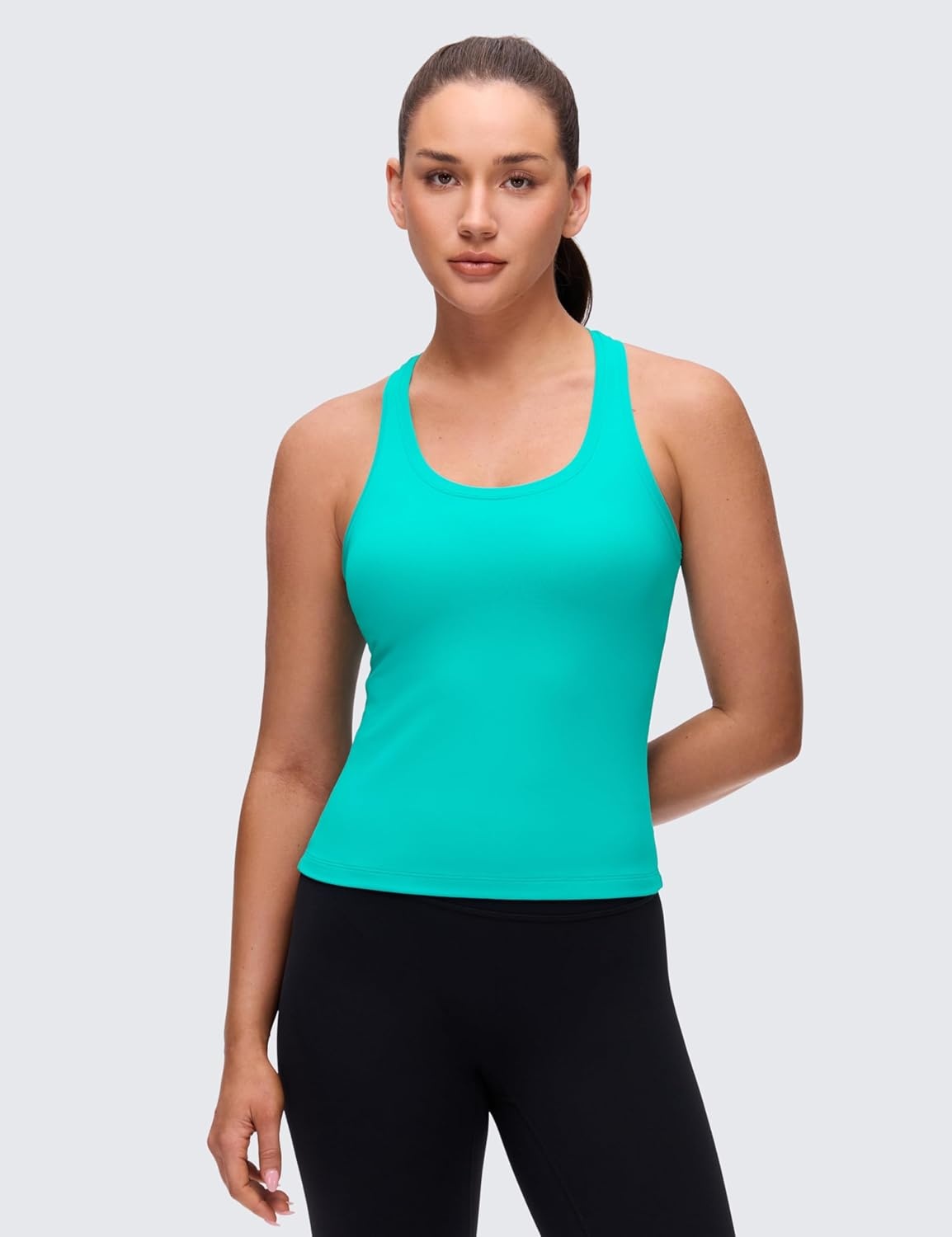 image:imageCRZ YOGA Butterluxe Racerback Tank Tops for Women Yoga Workout Casual Gym Athletic Camisole Tight Sleeveless ShirtsTropics Teal