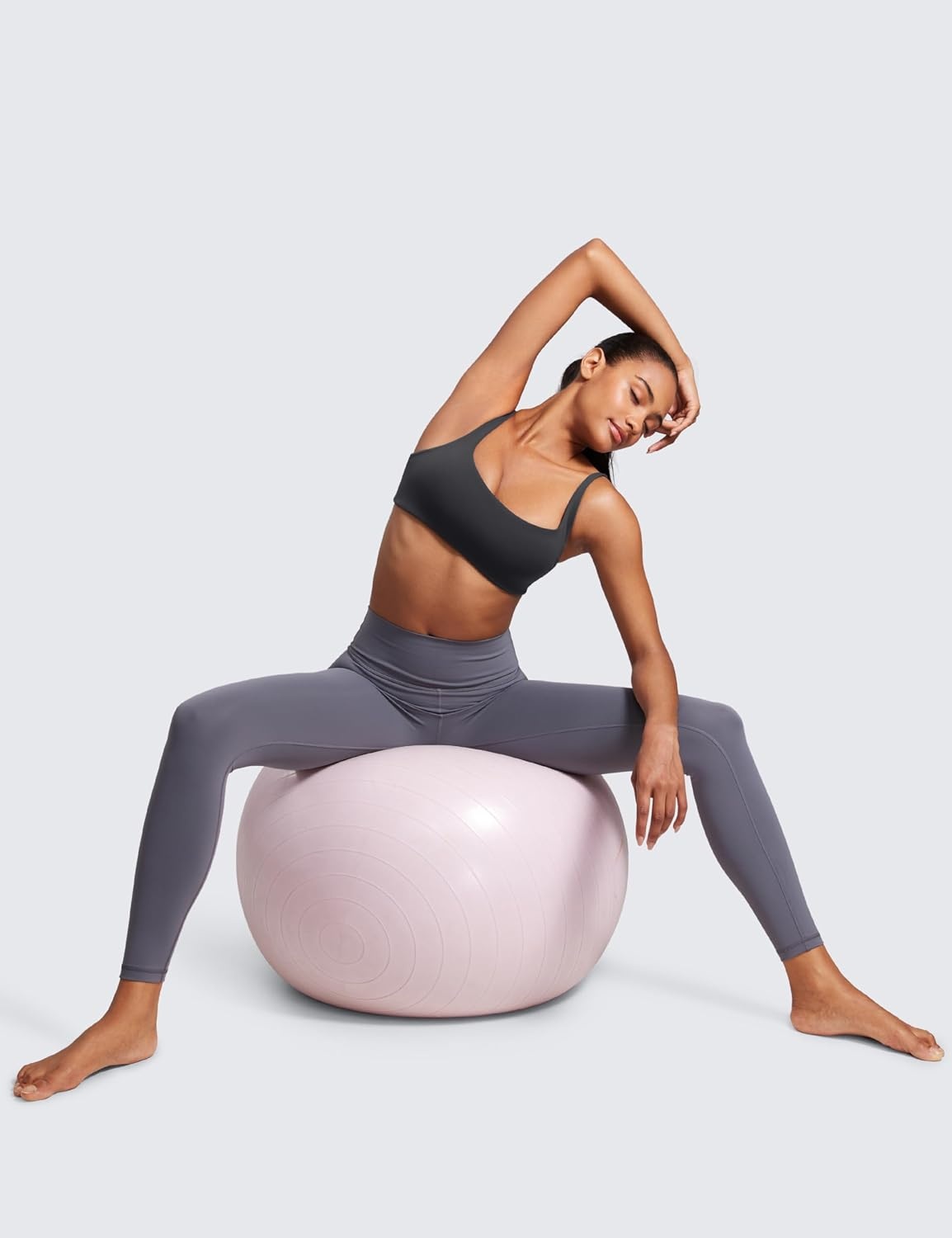 image:imageCRZ YOGA Butterluxe Square Neck Spaghetti Strap Sports Bras for Women Low Coverage Yoga Wireless Padded Cami Crop TopMysterious Grey