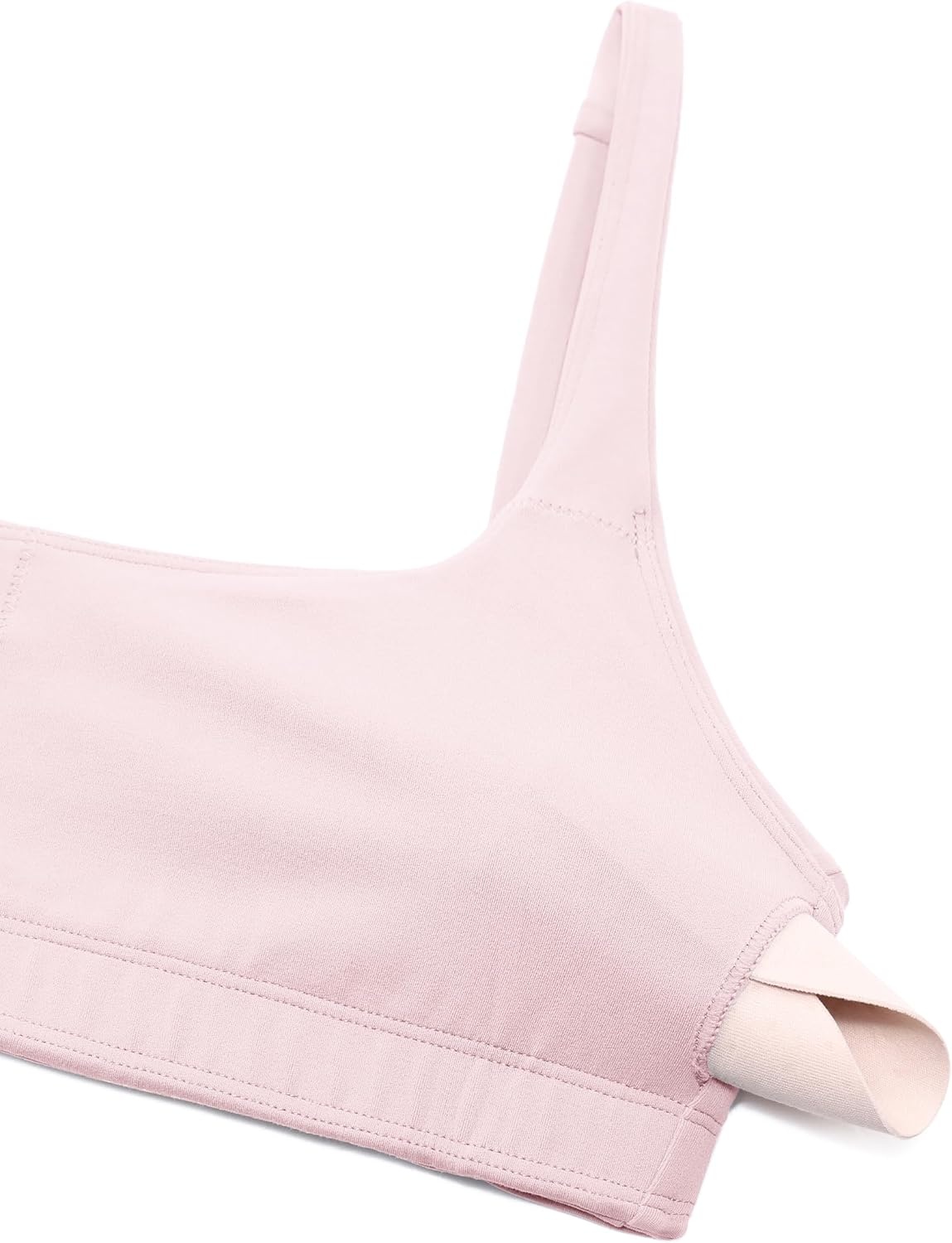 image:imageCRZ YOGA Butterluxe Square Neck Spaghetti Strap Sports Bras for Women Low Coverage Yoga Wireless Padded Cami Crop TopStrawberry Pink