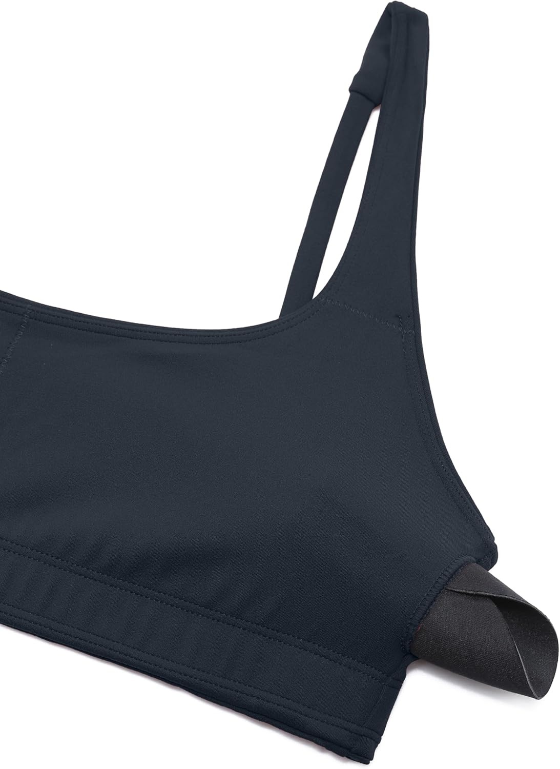 image:imageCRZ YOGA Butterluxe Square Neck Spaghetti Strap Sports Bras for Women Low Coverage Yoga Wireless Padded Cami Crop TopTrue Navy